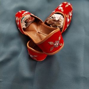 Hand Embroidered Leather Flats